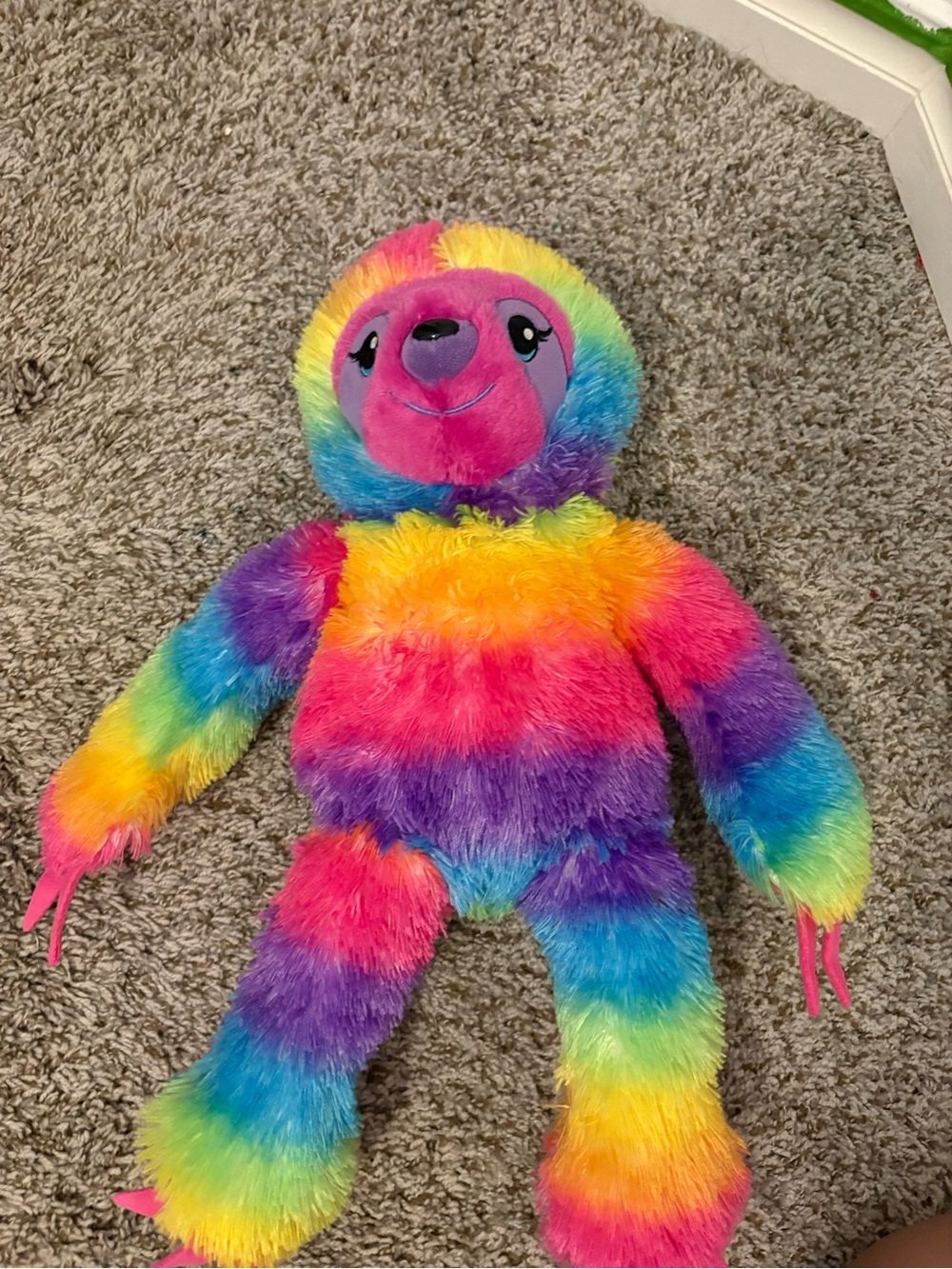 Build-A-Bear Rainbow Plush Sloth - Pink, Purple, Blue, Yellow, Green, Orange
